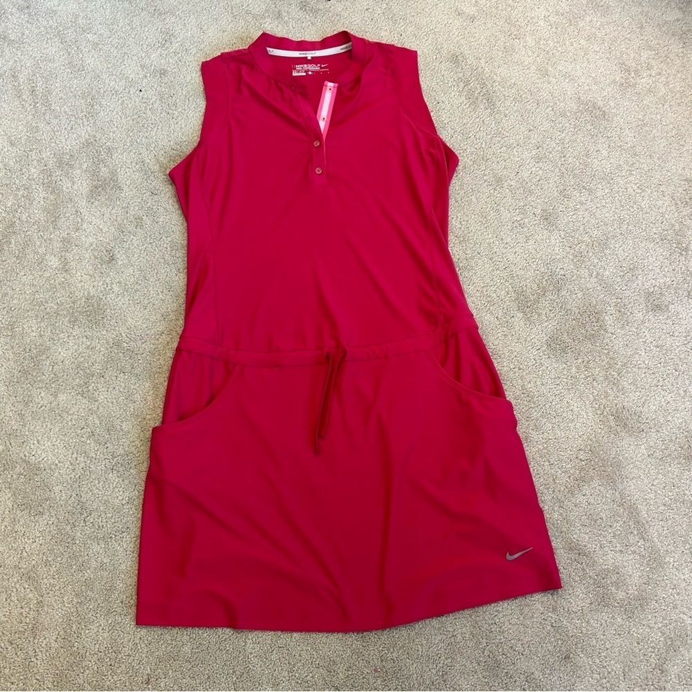 NIKE tour performance Dri-fit pink sleeveless tennis golf athletic dress Sz L - Picture 6 of 14